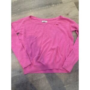 Abercrombie & Fitch Pink Cotton Blend Knit Sweater